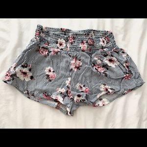 Striped and floral shorts